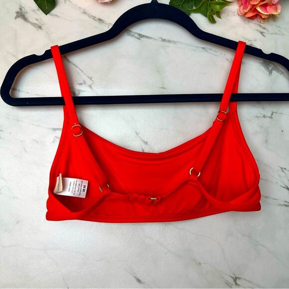 L Space Gemma Ribbed String Bikini Top Orange Medium - Picture 4 of 10